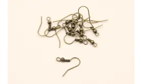 GANCHO HIPPIE GUSANO BOLA Oro Viejo / Base Pendientes 