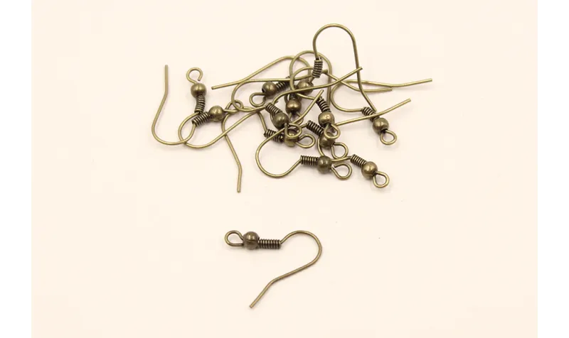 GANCHO HIPPIE GUSANO BOLA Oro Viejo / Base Pendientes 